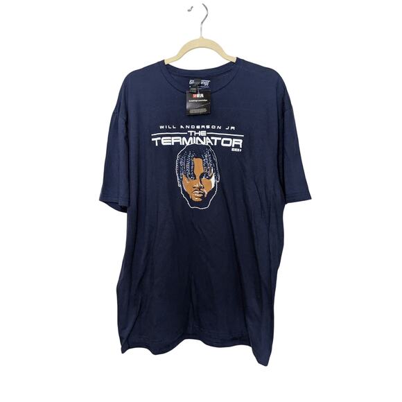 NFLPA Will Anderson Jr The Terminator Short Sleeve T Shirt Mens Size XL Blue - Picture 1 of 4